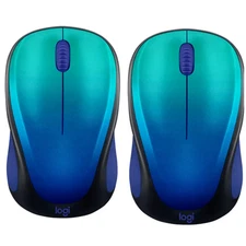 2 Pack - Logitech M317c Design Collection Wireless Mouse - Blue Aurora