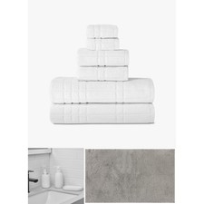 Mainstays Complete Bathroom Essentials Set Cotton Towels, Bath Rug 3-Piece
