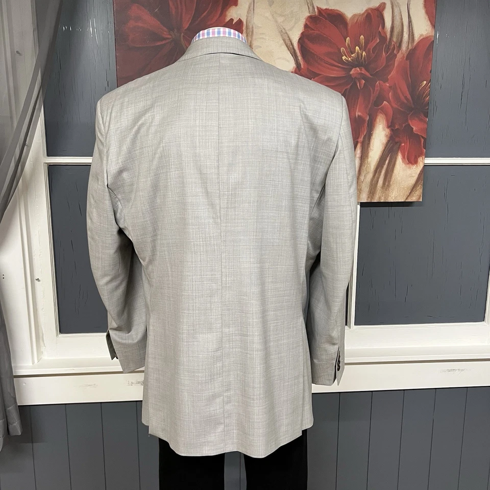 Blazer Tom James Chaqueta Deportiva A Medida Para Hombre 48L Largo Ajuste A Medida Lana Gris Claro Foto 3 de 4