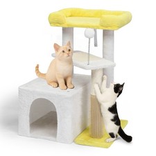 Indoor Portable 27.5" Cat Tree Tower with Scratching Post, Cozy Condo, Toy Balls