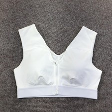 Tommie Copper Shoulder Support Sports Bra Womens Large White Zip Front Znergy