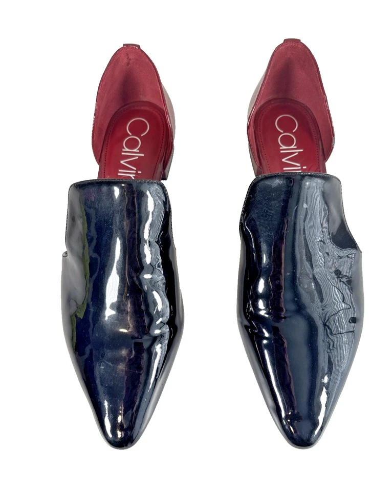 Zapatos planos sin cordones Calvin Klein Elin charol negro 9 para mujer Foto 2 de 4