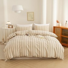 ECOCOTT Duvet Cover California King Size - Linen Feel Organic Natural 100 Wa...