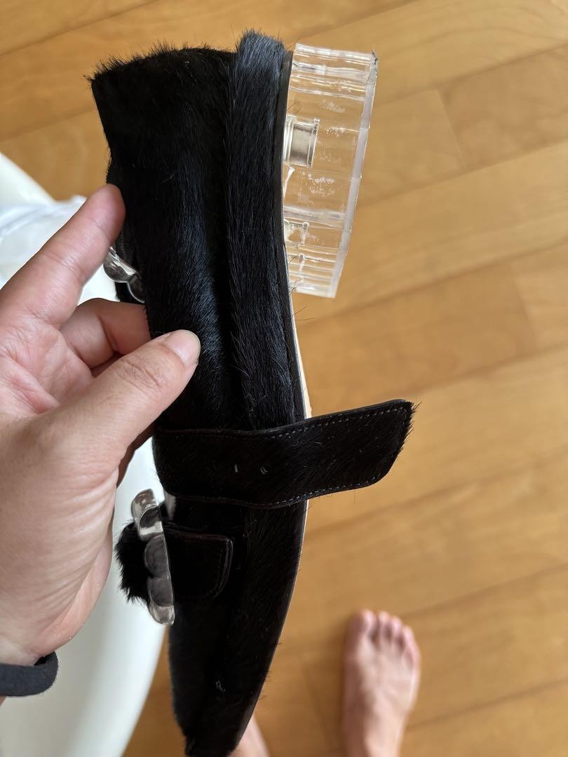 Simone Rocha fur slides maryjanes 革靴 38 Simone Rocha Fur Slides Maryjanes Leather Shoes 38 | eBay