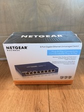 NETGEAR GS108 8-Port Gigabit Ethernet Unmanaged Switch   Plug  Play   Metal