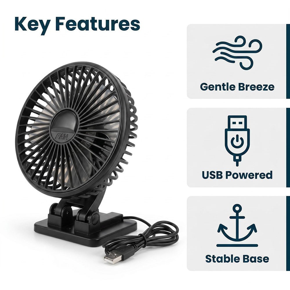 Black Mini Portable USB Powered Computer PC Laptop Cooling Desk Table 4 ...