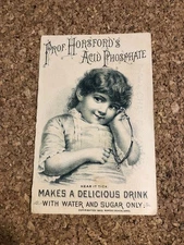 ANTIQUE 1885 PROFESSOR HORSFORD'S ACID PHOSPHATE ADVERTISING QUACK TRADE CARD