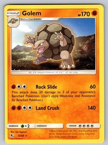 Golem 35/68 Hidden Fates Rare Pokemon Card