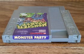 Monster Party NES Damaged Cover(Name Soldered)Cleaned, Tested, Cart Only