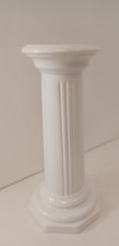 Vintage White Ceramic Fluted Pedestal Plant Stand Display Column 56cm F17 B412