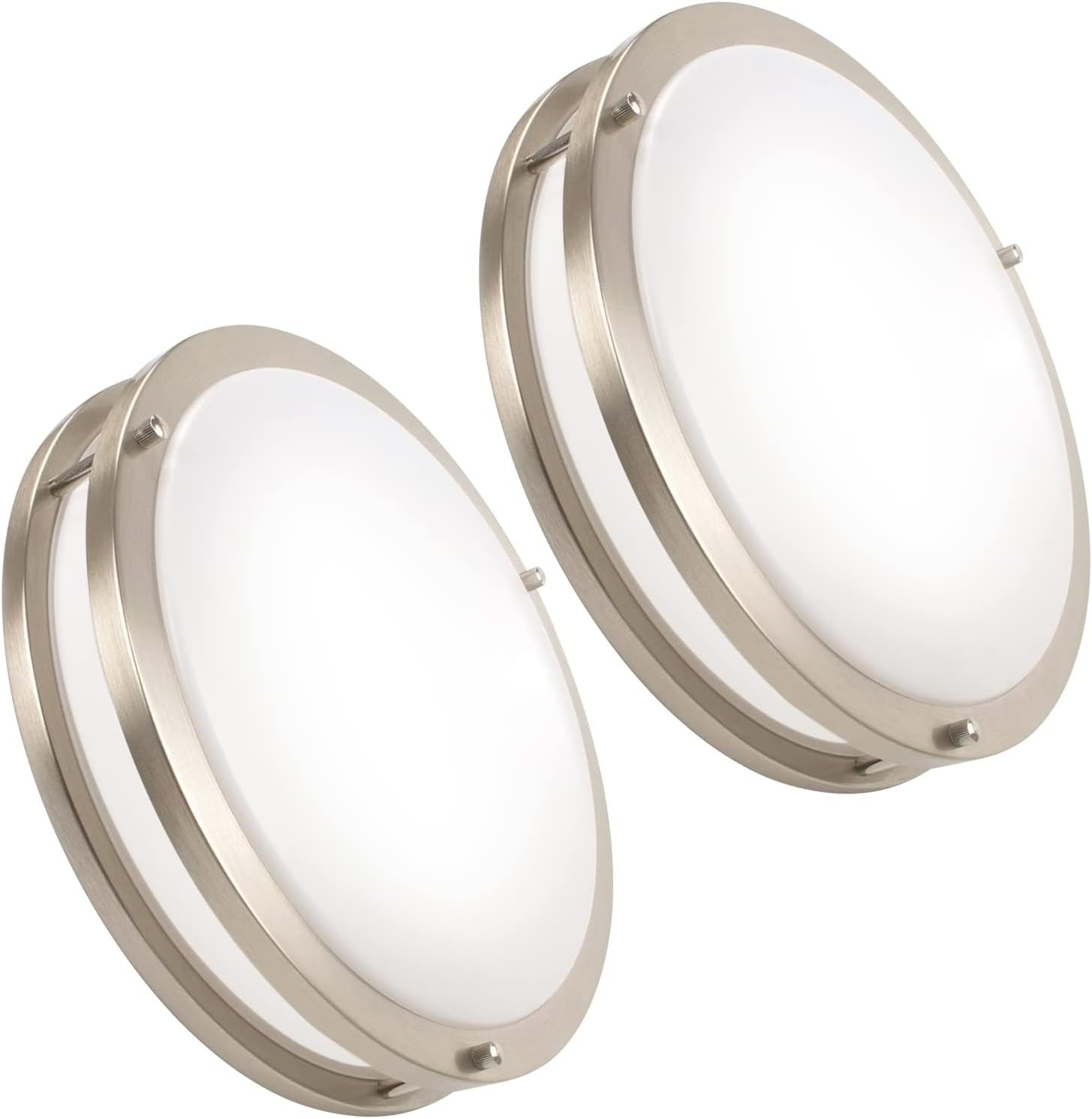 2Pack 36W 13Inch LED Flush Mount Ceiling Light Fixture Dimmable Brushed Nickel