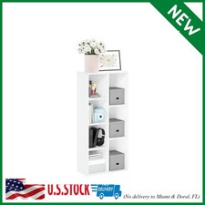 Bookcase Book Open-Shelves Storage Organizer for Home Office 7-Cube White