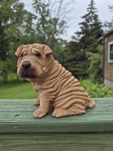 SANDICAST 1986 Shar Pei Figurine Sculpture Statue Signed Sandra Brue  6" High