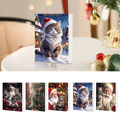 Weihnachts-Countdown-Kalender Katzenornament Fenster Rucksack Tier Charm
