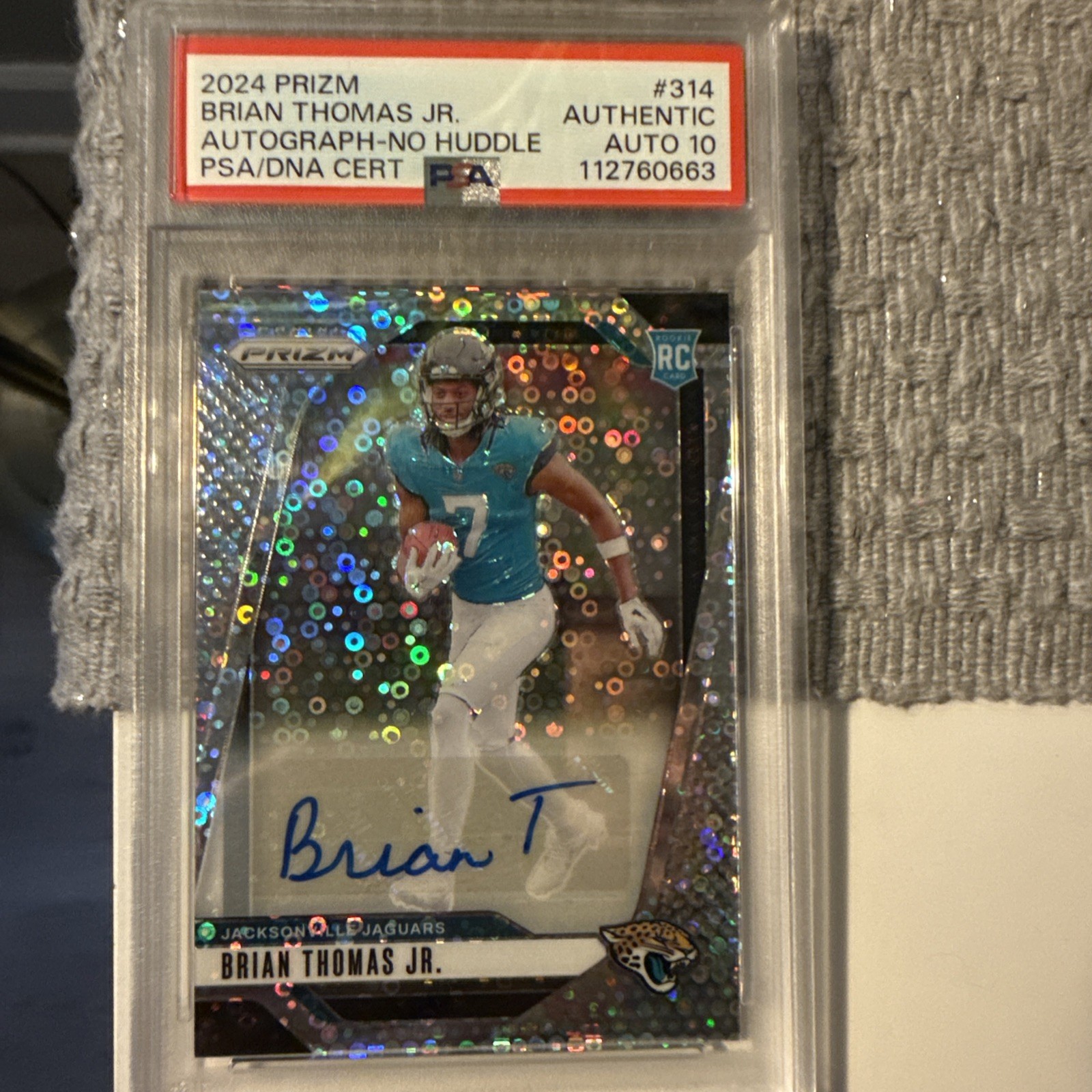 2024 Panini Prizm Brian Thomas Jr. #314 No Huddle Prizm Auto PSA 10 Jaguars