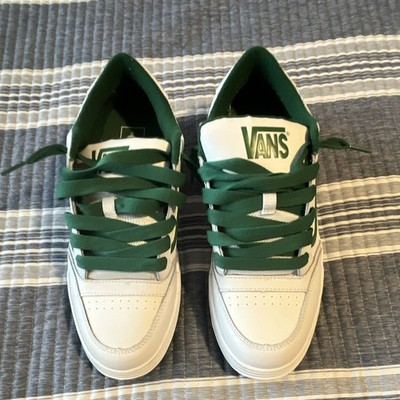 VANS Hylane Men's Low Top Lace-Up Sneakers White/Green Solid / US Men 9.5