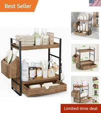 Durable 2-Tier Bathroom Organizer with Drawer - Perfect for Skincare  More