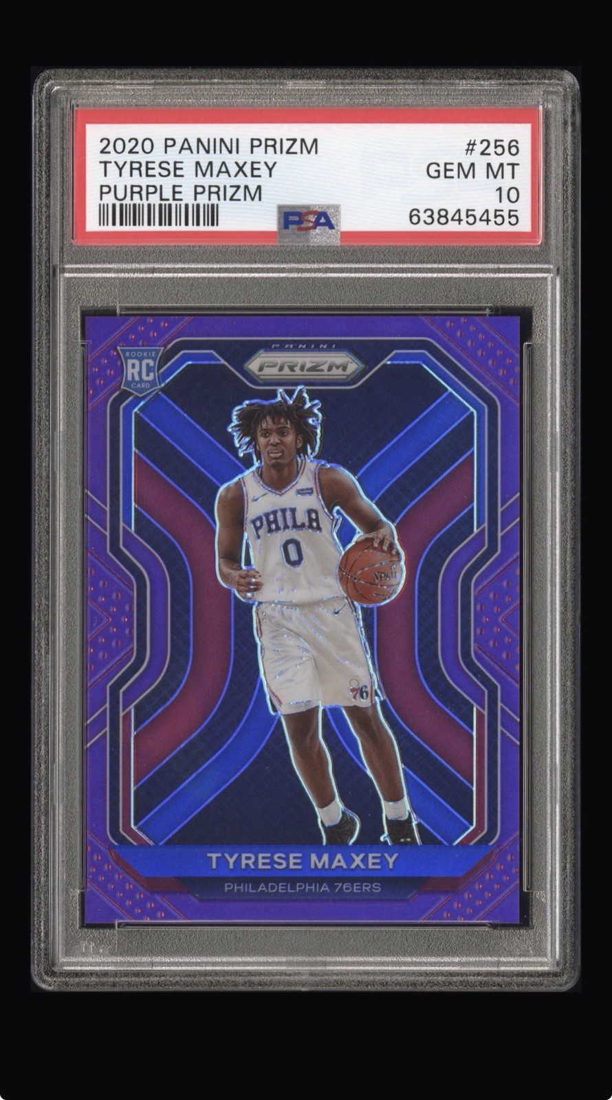 2020-21 Prizm - Tyrese Maxey #256 RC Purple /99 PSA 10 POP 7