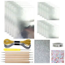 Gold And Silver Tin Foil Art Relief Christmas Ornament Making Kit For Handmade 