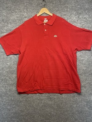 Lacoste Mens Polo Shirt SZ 10L 2XL Red Classic Fit Crocodile Logo Preppy