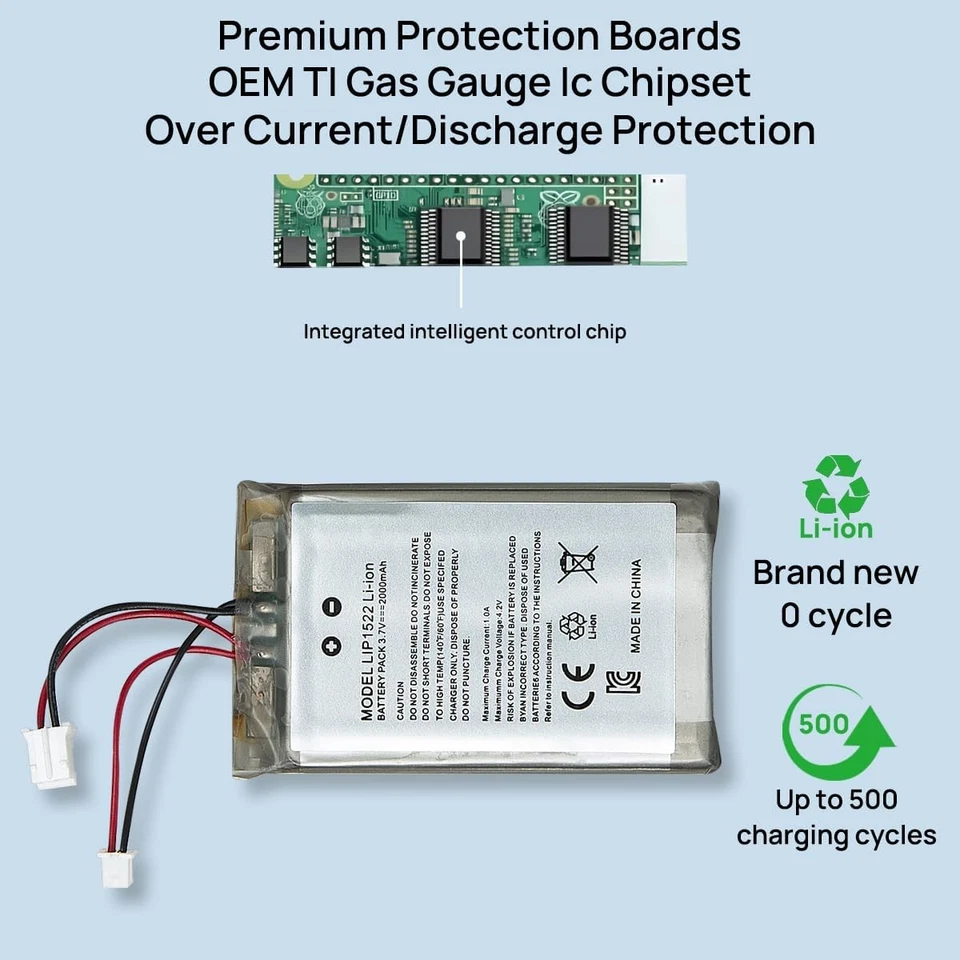 2PCS 2000mAh PS4 Controller Battery Compatible with PlayStation 4 Dualshock 4 - Image 2 of 4