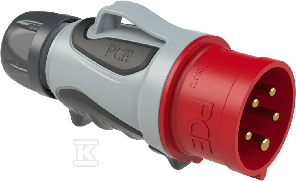 PCE schraubenloser CEE-Stecker 32A 5p GRIP TT grau/rot - Bild 4
