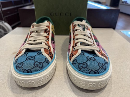 Gucci Tennis 1977 Sneakers Patchwork Multicolore Donna US 9 LS (347672) - Foto 3 di 12