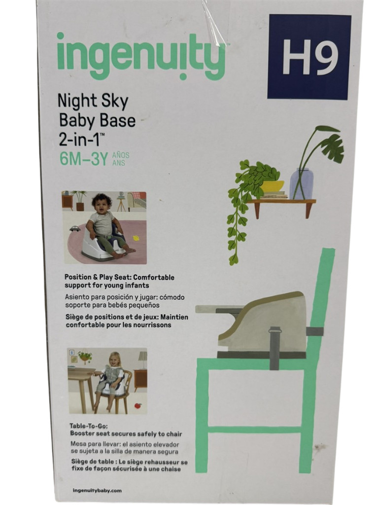 Ingenuity NEW Baby Base 2-in-1 Booster Feeding & Floor Seat w/ Self-Storing Tray