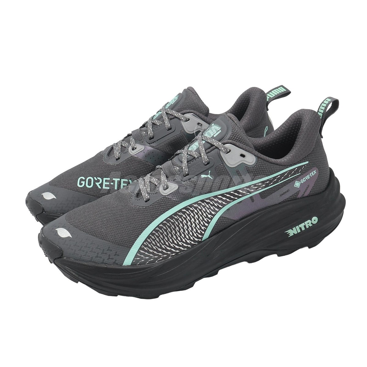 Puma Voyage Nitro 4 GTX Gore Tex Grey Blue Men Unisex Trail 