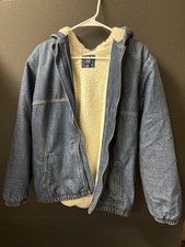 Gap Kids Denim Hooded Jean Jacket, Size XXL, Sherpa Lining