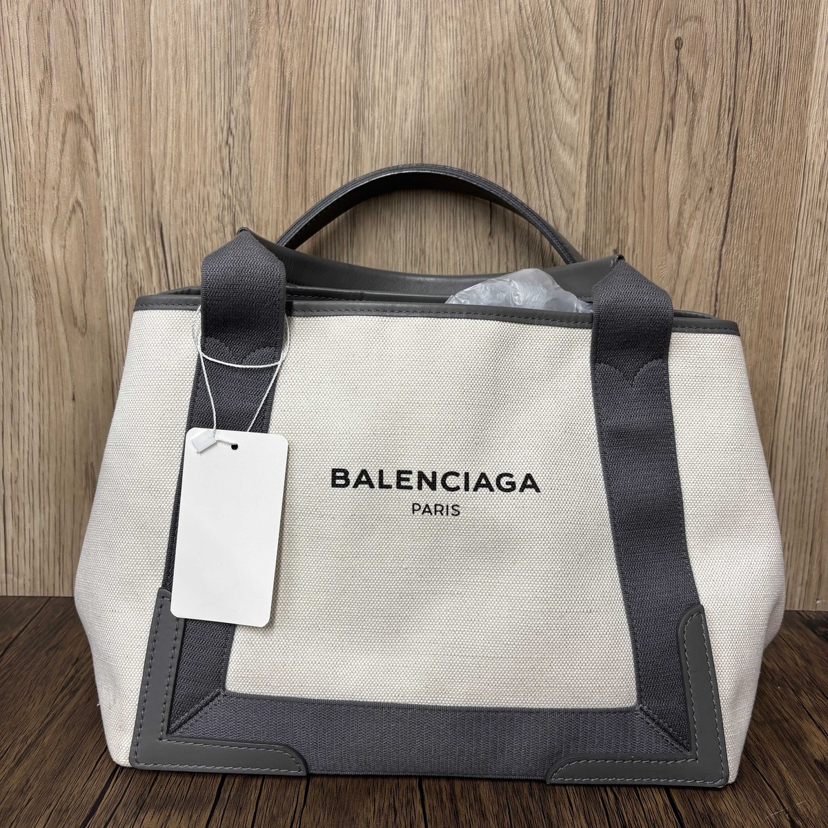 HJ 057 Pre-Owned Balenciaga Navy Cabas Canvas Tote Bag | eBay