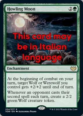MTG HOWLING MOON FOIL PLAYED - HEULENDER MOND - VOW - MAGIC