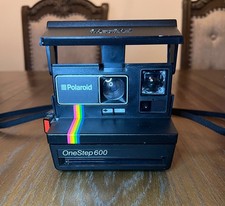 Vintage Polaroid OneStep 600 Instant Film Camera Rainbow Stripe Untested