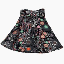 Salaam Womens A-Line Floral & Geometric Knit Print Skirt Small USA-Made