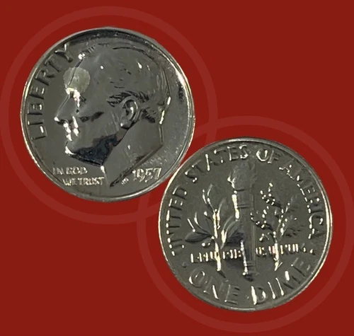 1957(P) Proof Silver Roosevelt Dime 10¢ - Choice to Gem Proof