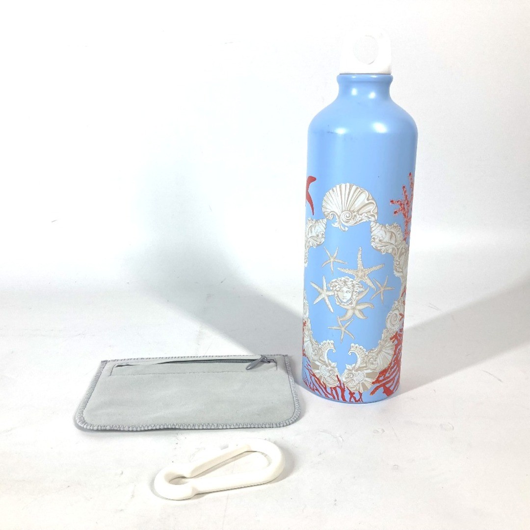 Versace Logo With Carabiner Water Bottle Interior Tumbler Aluminum Blue thumbnail 6