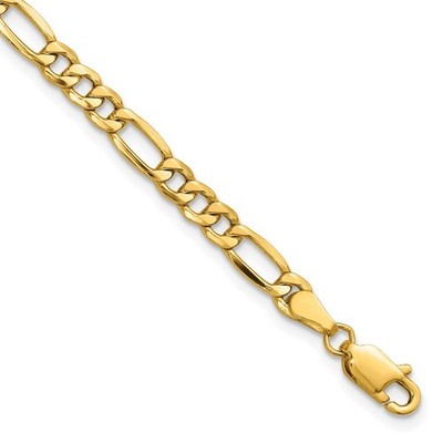 14K 8 Zoll 4,2 mm halbmassiver Figaro mit Karabinerverschluss Armband Kette Halskette Wo