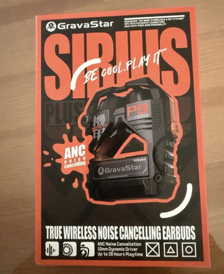 GravaStar Sirius P9 Plus In-Ear True Wireless Bluetooth ANC, Schwarz, 10 mm