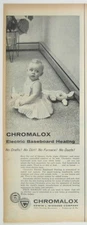 Chromalox Electric Baseboard Heater Ad Vintage 1950s Print