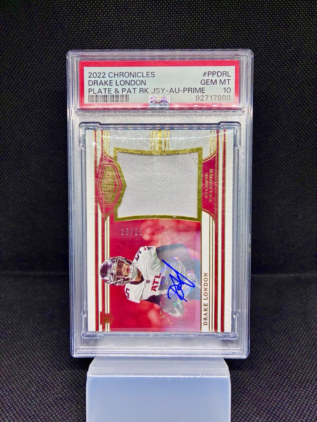 Drake London Panini Chronicles Plates & Patches Rookie Jersey #PPDRL Base