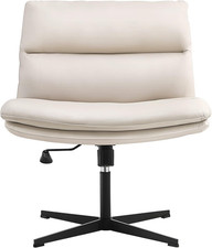 Ergonomic Armless Office Chair with Adjustable Height and Thick Cushion