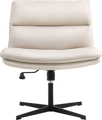 Ergonomic Armless Office Chair with Adjustable Height and Thick Cushion