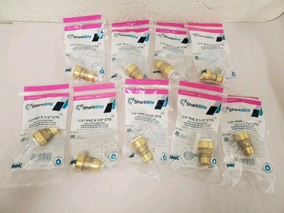 *9* SharkBite PTC 1/2'' PVC IPS x CTS Brass Conversion Coupling Fitting (UIP4008)