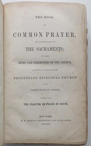1843 Protestant Episcopal Common Sacraments Psalm Book Cathedral Binding - Foto 4 di 22