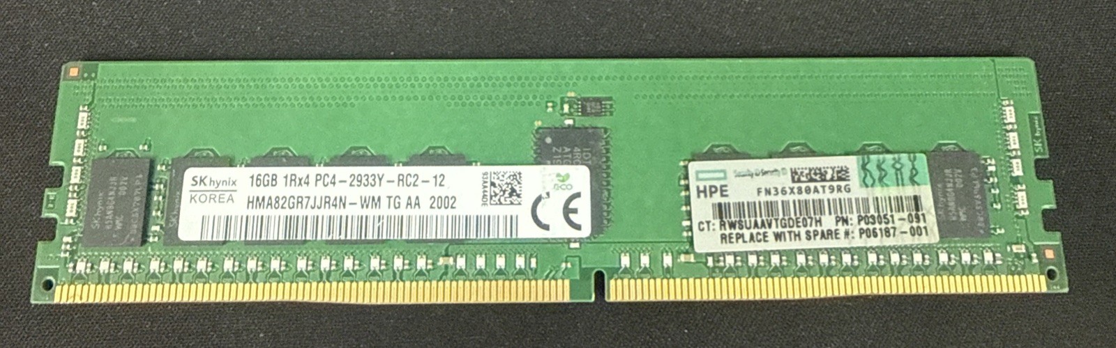 HP SK HYNIX 16GB 1Rx4 PC4-2933Y-RC ECC REG Server Memory - HMA82GR7JJR4N-WM