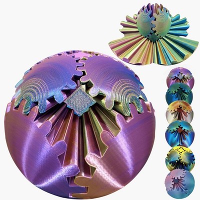 Gear Ball 3D Printed Fidget Toy - GearSphere Desk Spinner for Stress Relief