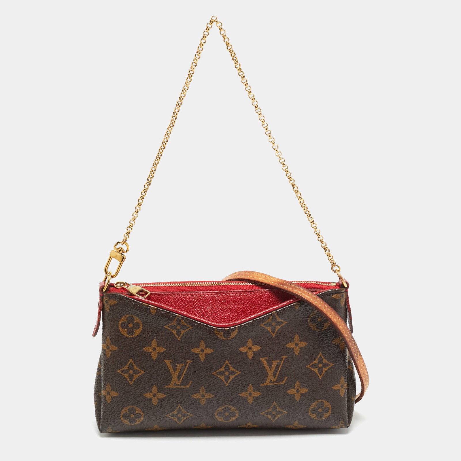Louis Vuitton Pallas Cherry Monogram Canvas Chain Clutch