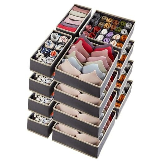 16-Piece Foldable Fabric Dresser Drawer Organizer for Closet Underwear