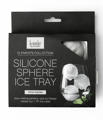 NEW Krumbs Kitchen Elements Collection Silicone Sphere Ice Tray White FREET SHIP