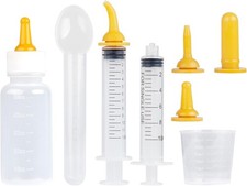 Feeding Syringe for Cats Dogs, Newborn Pet Kit - 50cc Yellow Nipple